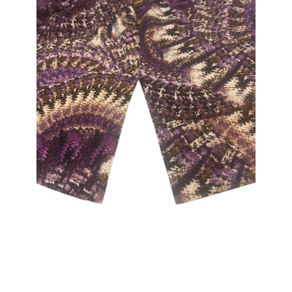 ROZ & ALI LONG SLV PULL-OVER RND NECK TUNIC BLOUSE, WOMEN, L, PURPLE BROWN ABSTR - Picture 8 of 12